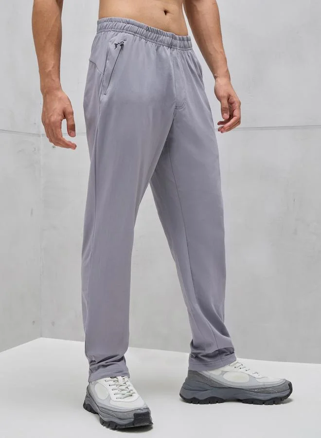 Technosport grey Men Solid Relaxed Fit Trackpants for Men | Best Price UAE